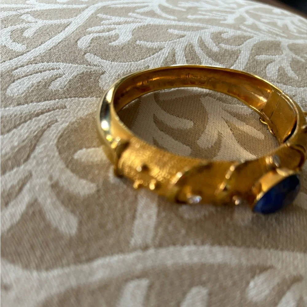 Lapis gold faux diamond bangle - Picture 4 of 7